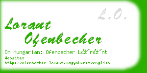 lorant ofenbecher business card